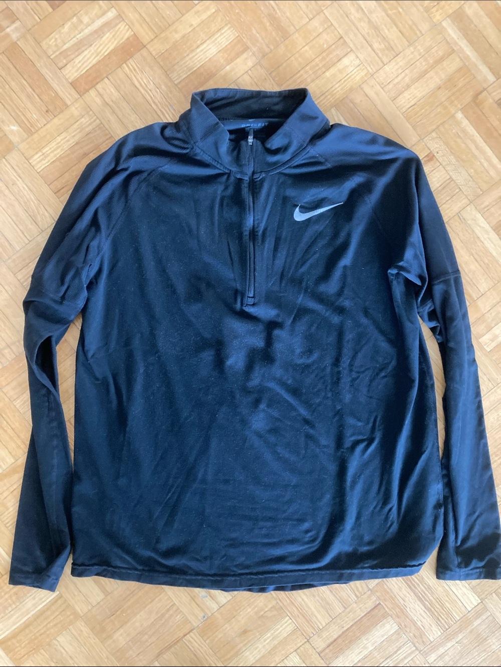 Nike Black Long-Sleeve Half-Zip Pullover with Swoosh